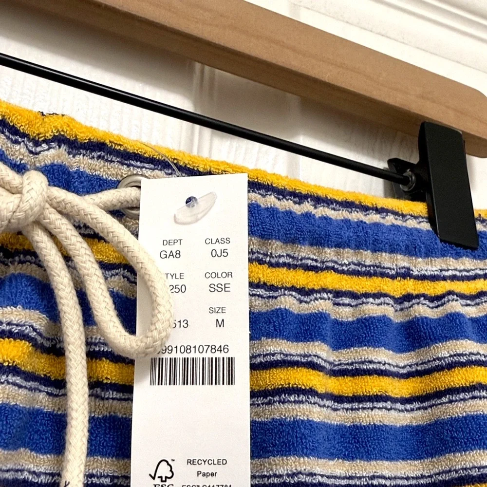 NWT J.Crew Towel Terry Short in Stripe